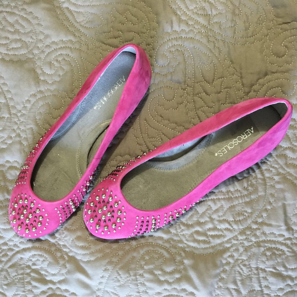 Studded Pink Flats